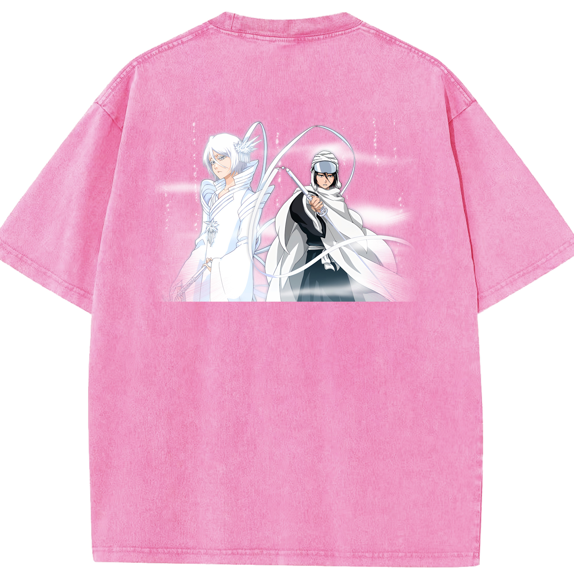 （画像用） ブリーチ 朽木ルキア BLEACH Kuchiki Rukia 綿100% ヴィンテージ風 半袖Tシャツ（背面プリント）